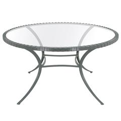 Incredible Round Klismos Leg Cast Aluminum Dining Table by Thinline