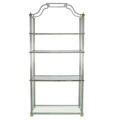 Chrome and Brass Canopied Four-Shelf Ètagerè 1