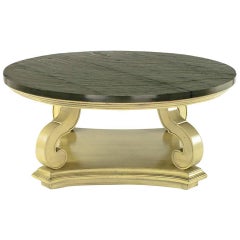 Retro Dorothy Draper Espana Collection Ivory and Slate Coffee Table