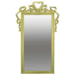 Brass Wall Mirror with Solid Brass Ribbon Swag 6