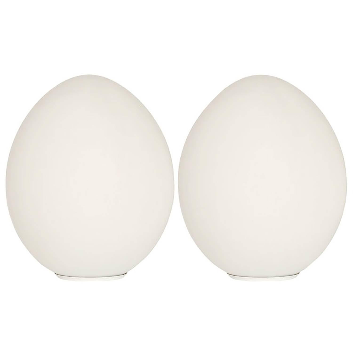 Pair of Laurel Lamp Company Glass Egg Lamps