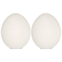 Pair of Laurel Lamp Company Glass Egg Lamps