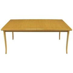 T.H. Robsjohn-Gibbings Bleached and Glazed Mahogany Saber Leg Dining Table 10