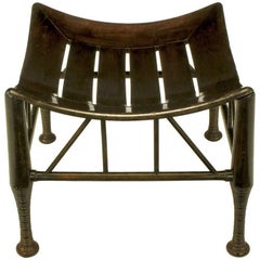 Antique Dark Oak Egyptian Revival Thebes Stool, circa 1900, Liberty & Co. Attributed