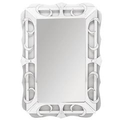 Tall Scalloped, Reverse Silvered and Etched Glass Art Deco Mirror 8