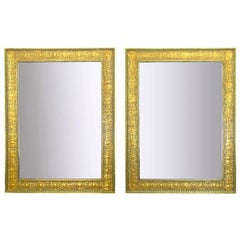 Pair of Large 1920s Egyptian Influenced Gilt Frame Mirrors