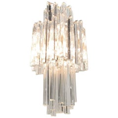 Triple-Layer Venini Chandelier with Long Crystals