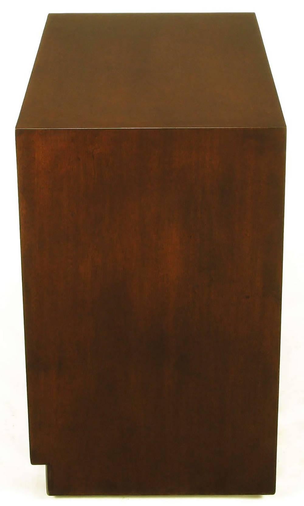 American Widdicomb Modern Original Figured Mahogany Three-Drawer Commode For Sale