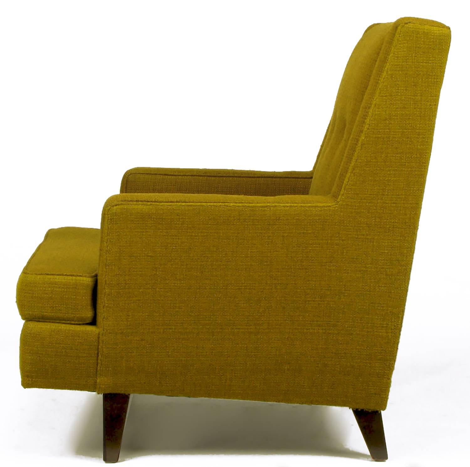 Mid-20th Century Edward Wormley Lounge Chair in Moss Green Wool Upholstery For Sale