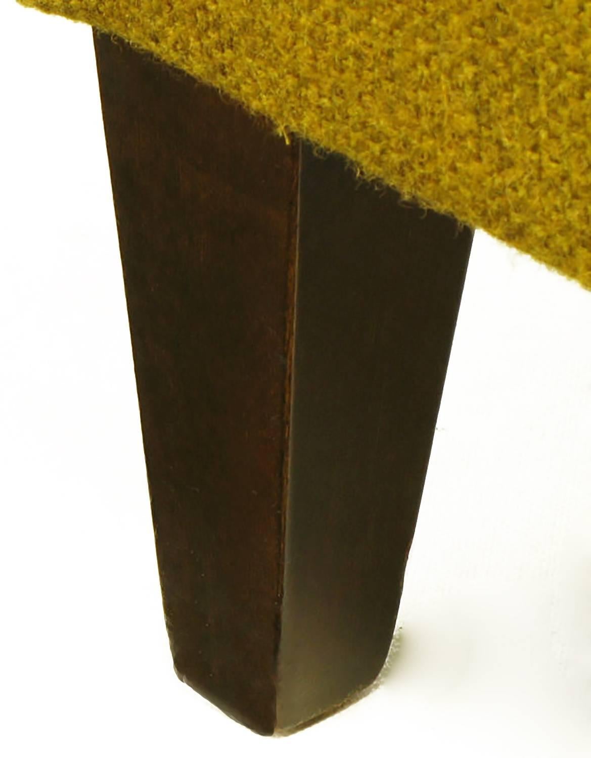 Edward Wormley-Loungesessel mit moosgrüner Polsterung aus Wolle (Holz) im Angebot