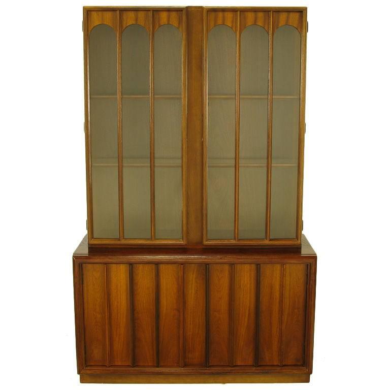 Keller ColonnadeTop Walnut and Glass Tall For Sale at 1stDibs