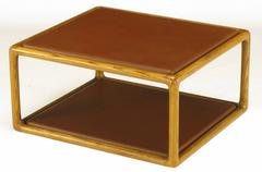 Ward Bennett Ash and Elephant Hide Open Frame Coffee Table