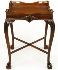 Pair of Mahogany Ball and Claw Footed George II Style End Tables