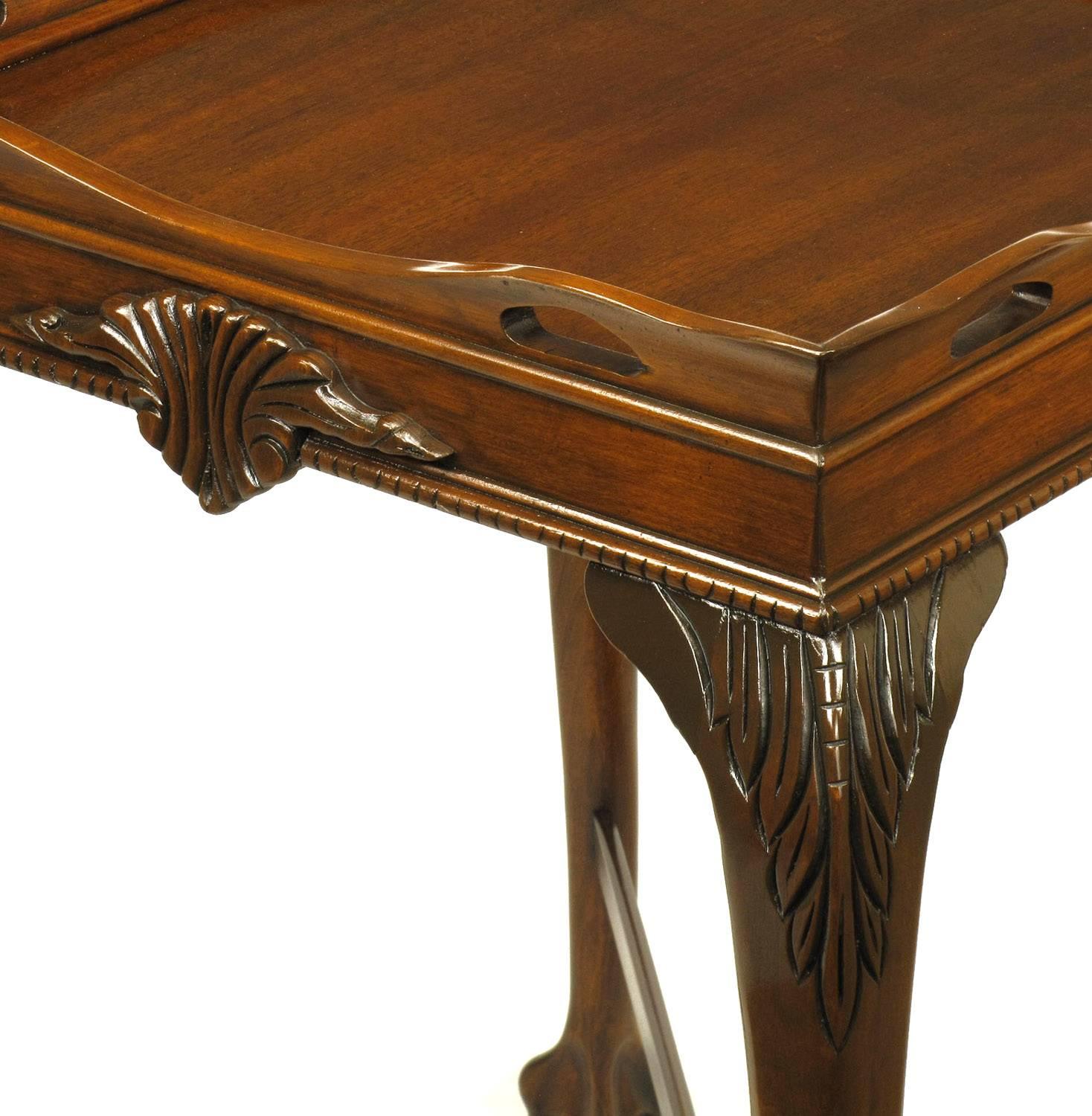 Pair of Mahogany Ball and Claw Footed George II Style End Tables 1