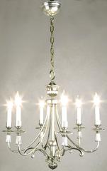 Lightolier Silver Italian Six-Arm Chandelier