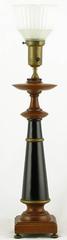 Pair Rembrandt Wood, Black Lacquer & Gilt Regency Table Lamps
