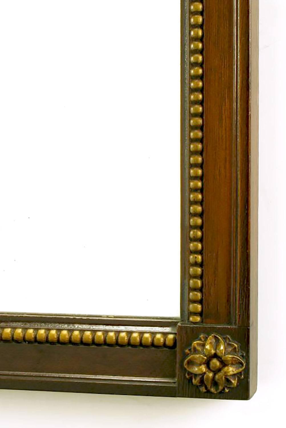 Wood Carved and Parcel Giltwood Italian Neoclassical Style Mirror For Sale
