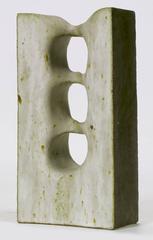1967 Double-Sided Abstract Ceramic Sculpture by Tomiya Matsuda (1939-2011)