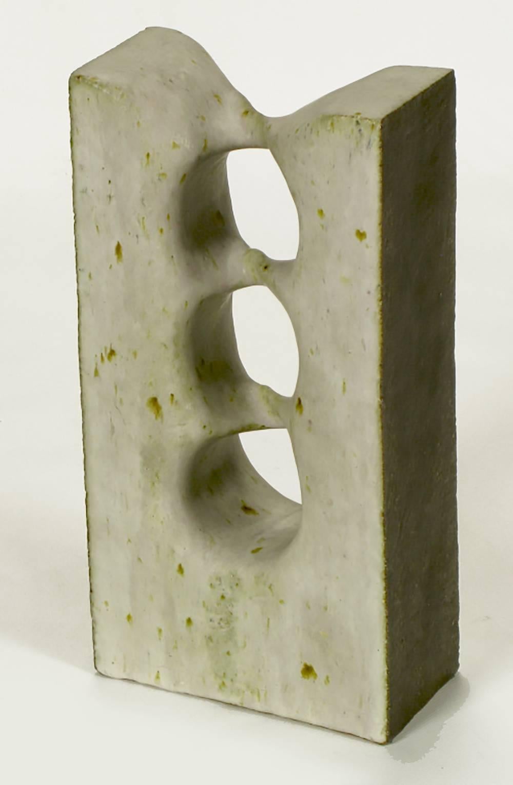 Mid-20th Century 1967 Double-Sided Abstract Ceramic Sculpture by Tomiya Matsuda (1939-2011)