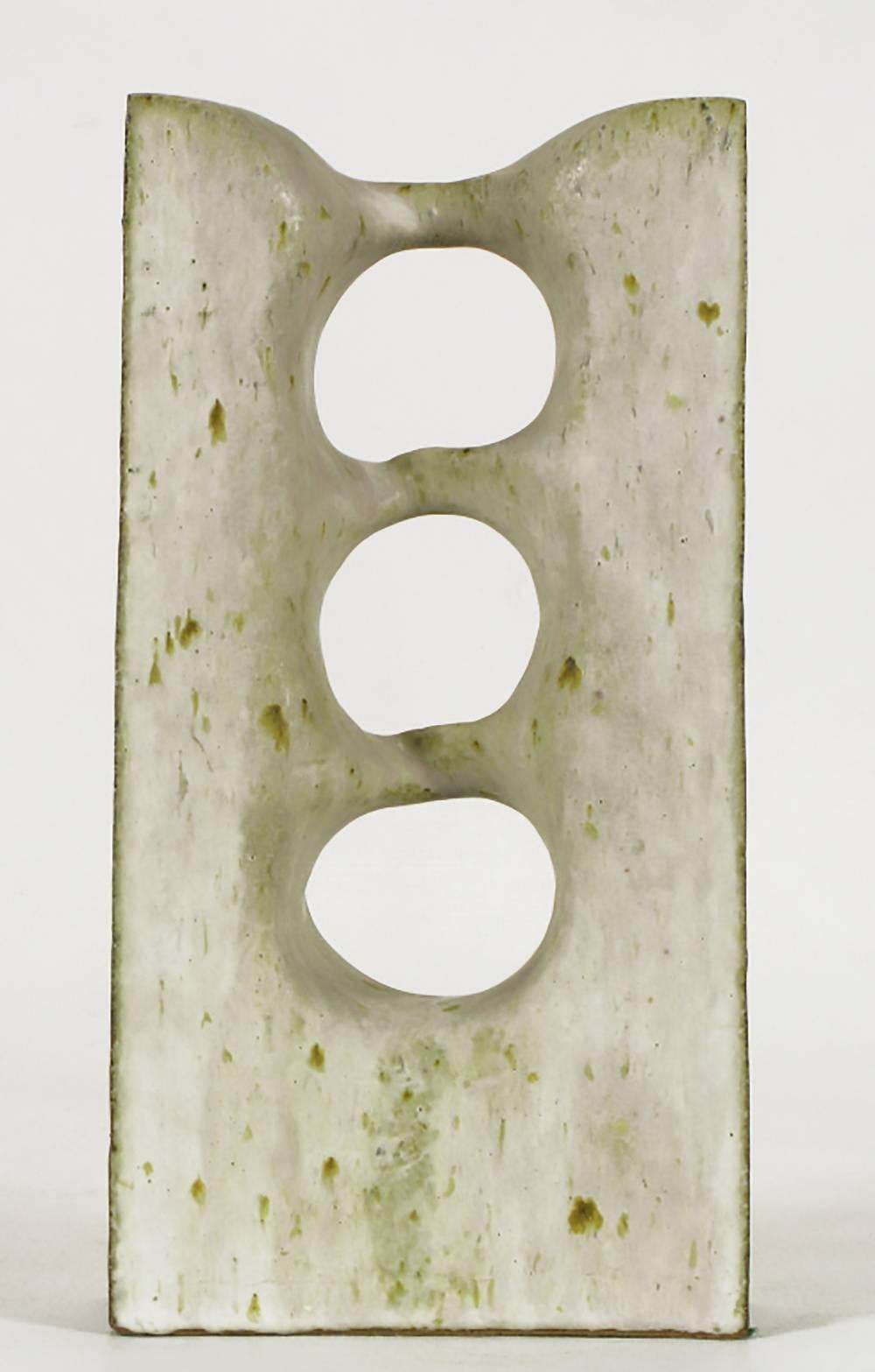 1967 Double-Sided Abstract Ceramic Sculpture by Tomiya Matsuda (1939-2011) In Excellent Condition In Chicago, IL