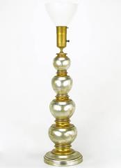 Frederick Cooper Silver and Gold Leaf Stacked Ball Table Lamp