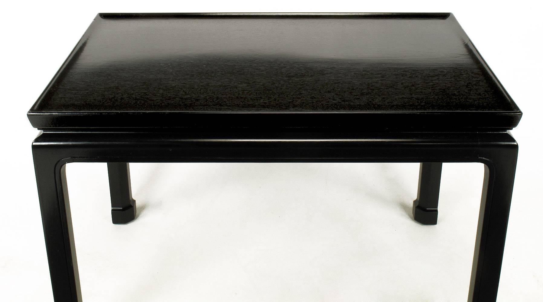 American Saybolt & Cleland Ebonized Ming-Style Turned-Edge Side Table For Sale