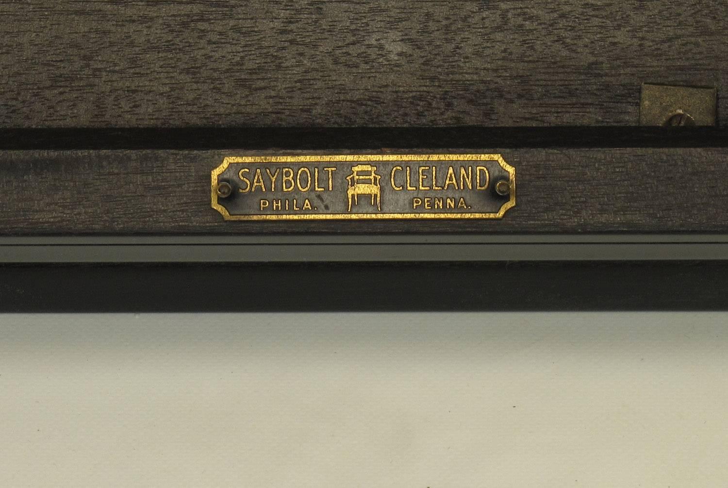 Saybolt & Cleland Ebonized Ming-Style Turned-Edge Side Table In Good Condition For Sale In Chicago, IL