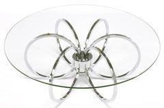1970s Chrome Ring Coffee Table