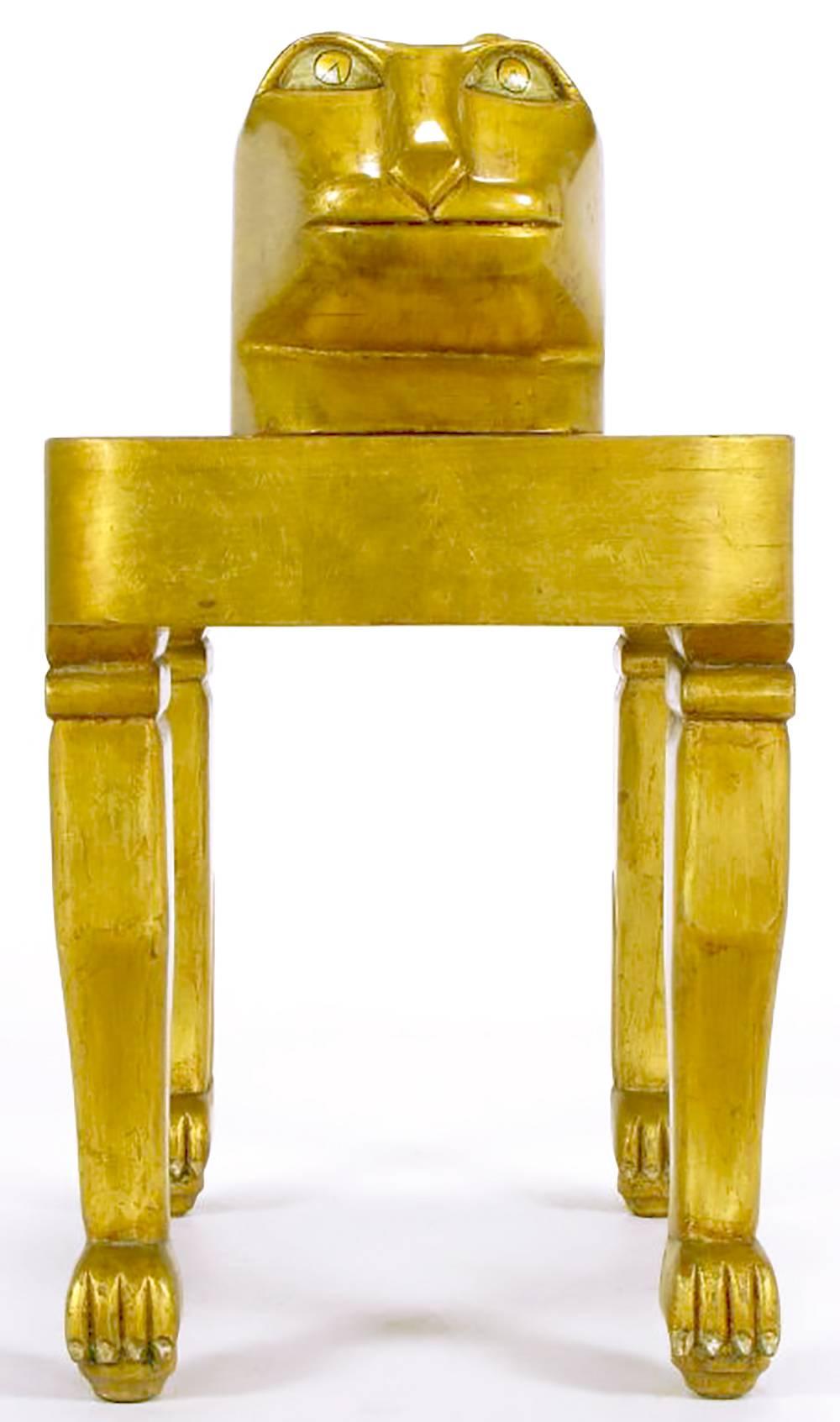 Mid-20th Century Carved and Giltwood Jaguar Table by Diseno Caaesa