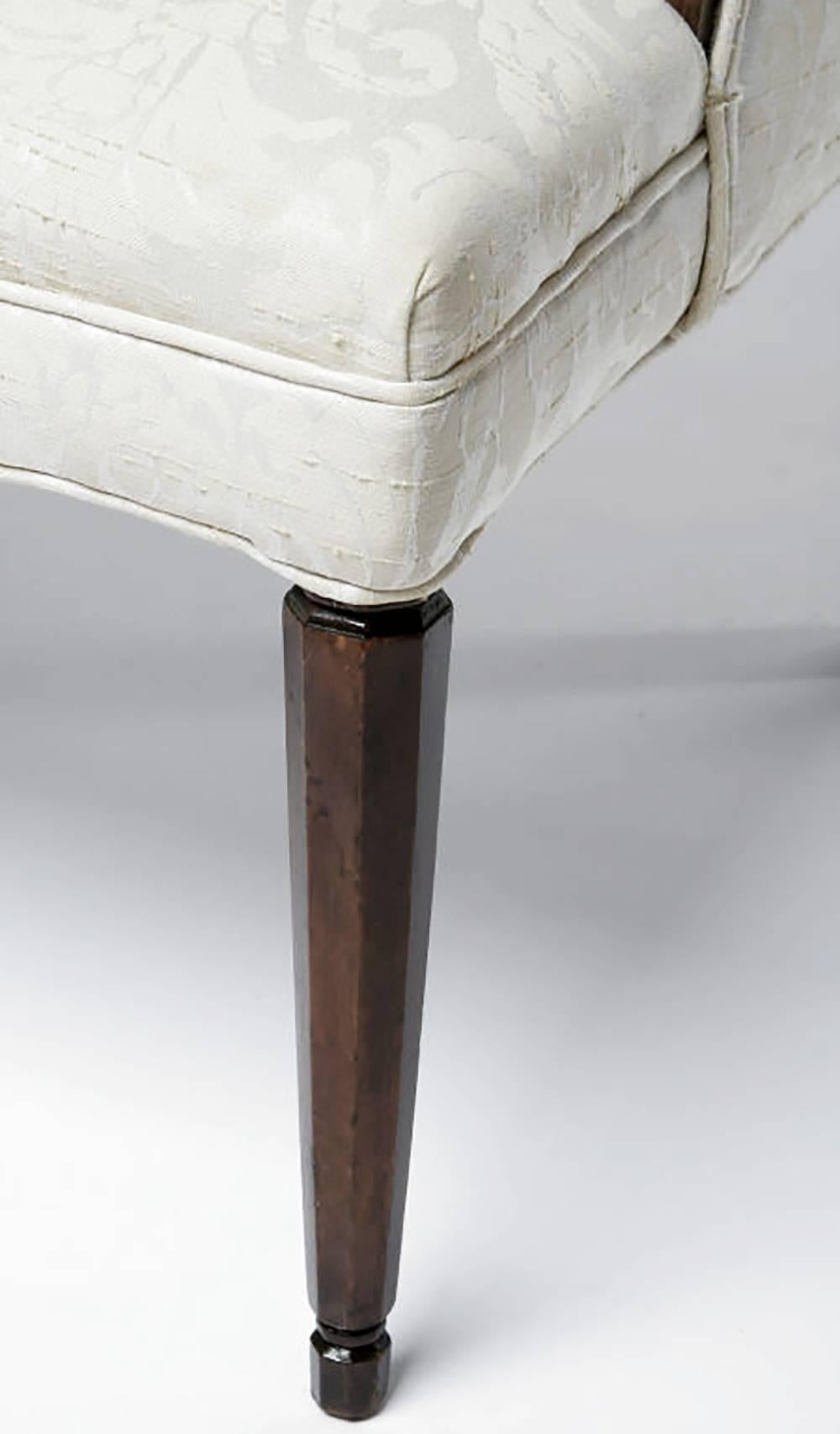 Paire de chaises à dossier carré de style gondole des années 1940 en vente 1