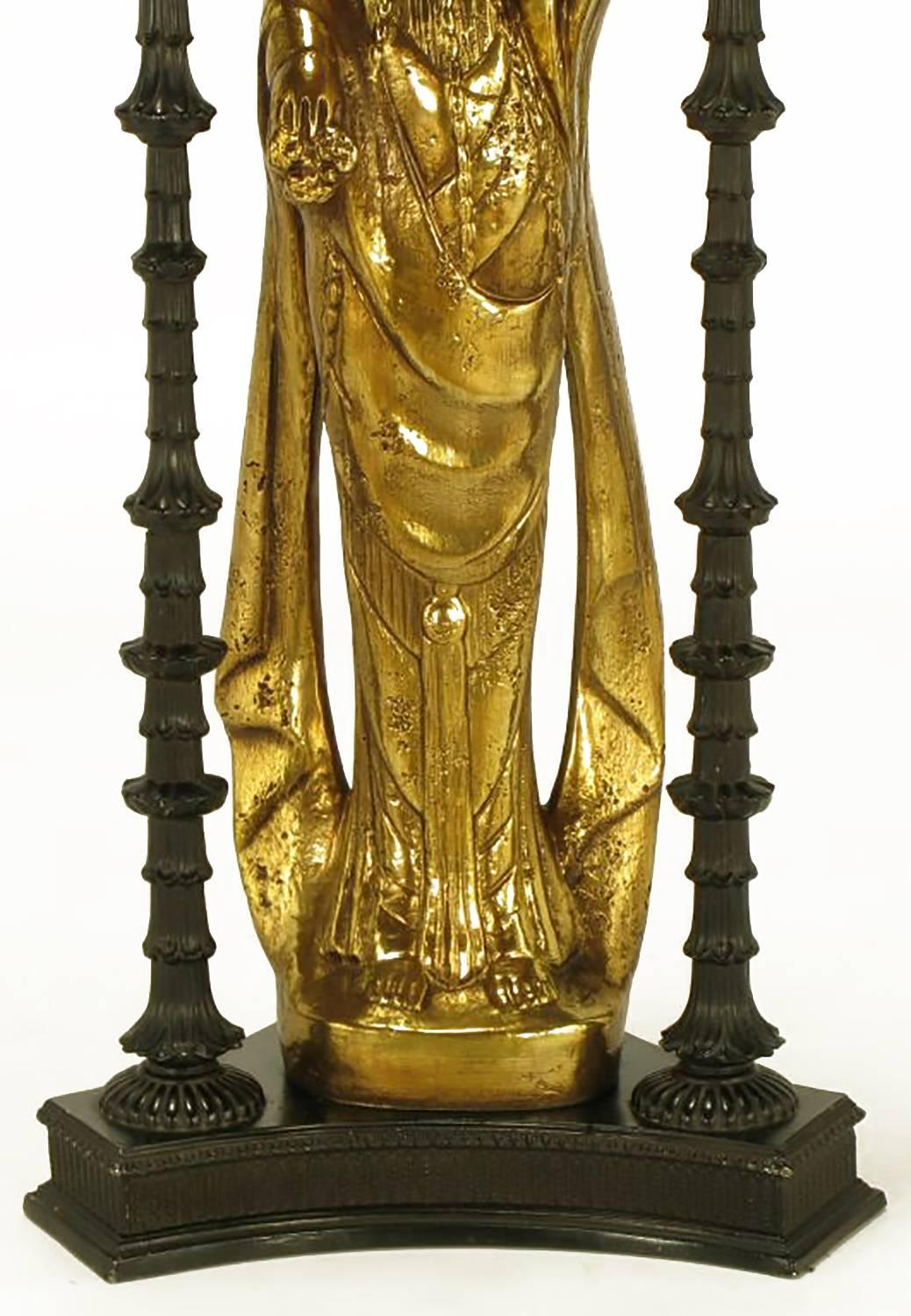 Bronze Doré Quan Yin Table Lamp 3