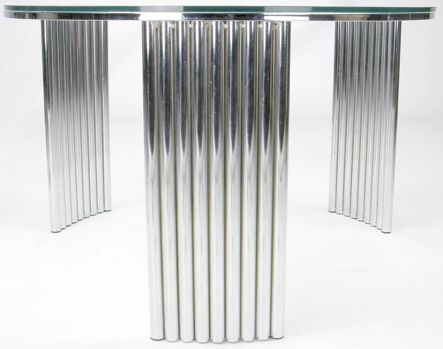 American Art Deco Tubular Chrome Coffee Table in the Manner of Vermillion of LA For Sale