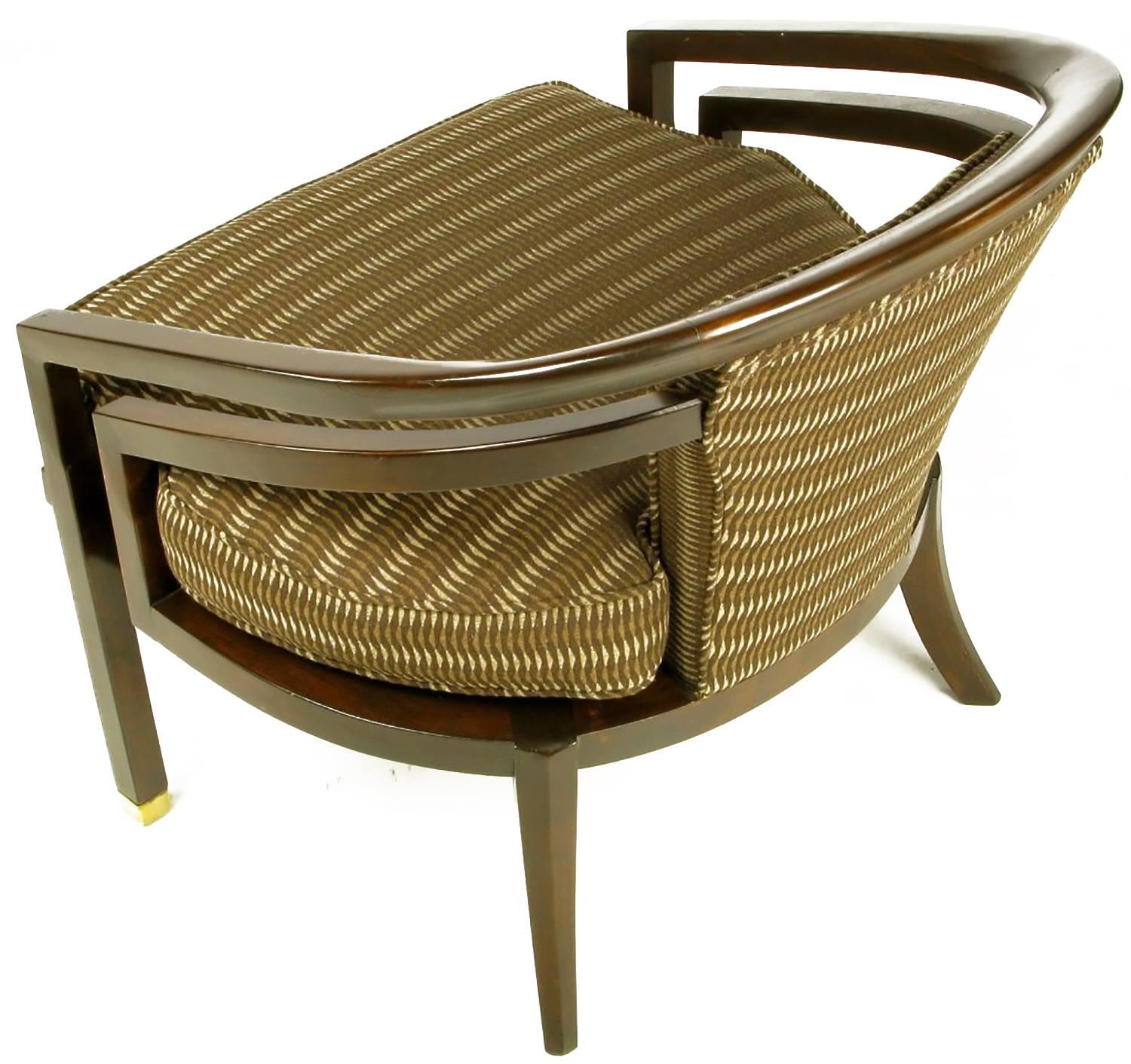 Tissu d'ameublement Paire d'élégants fauteuils club des années 1960 par Century en vente