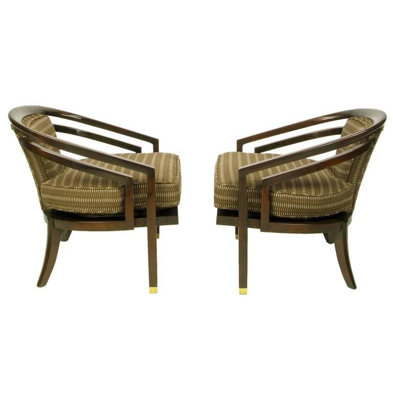 American Pair of Elegant 1960s Club Chairs by Century For Sale