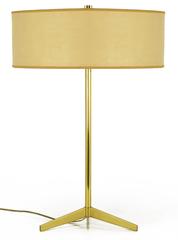 Lightolier Elegant Modern Brass Tripod Base Table Lamp