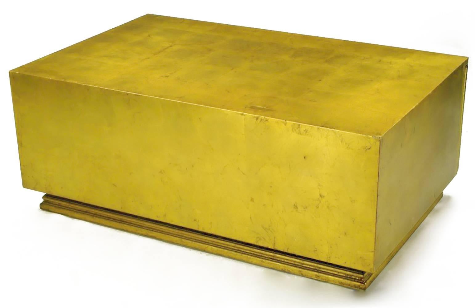 American Phyllis Morris Gilt and Bronze Finish Cabinet Coffee Table For Sale