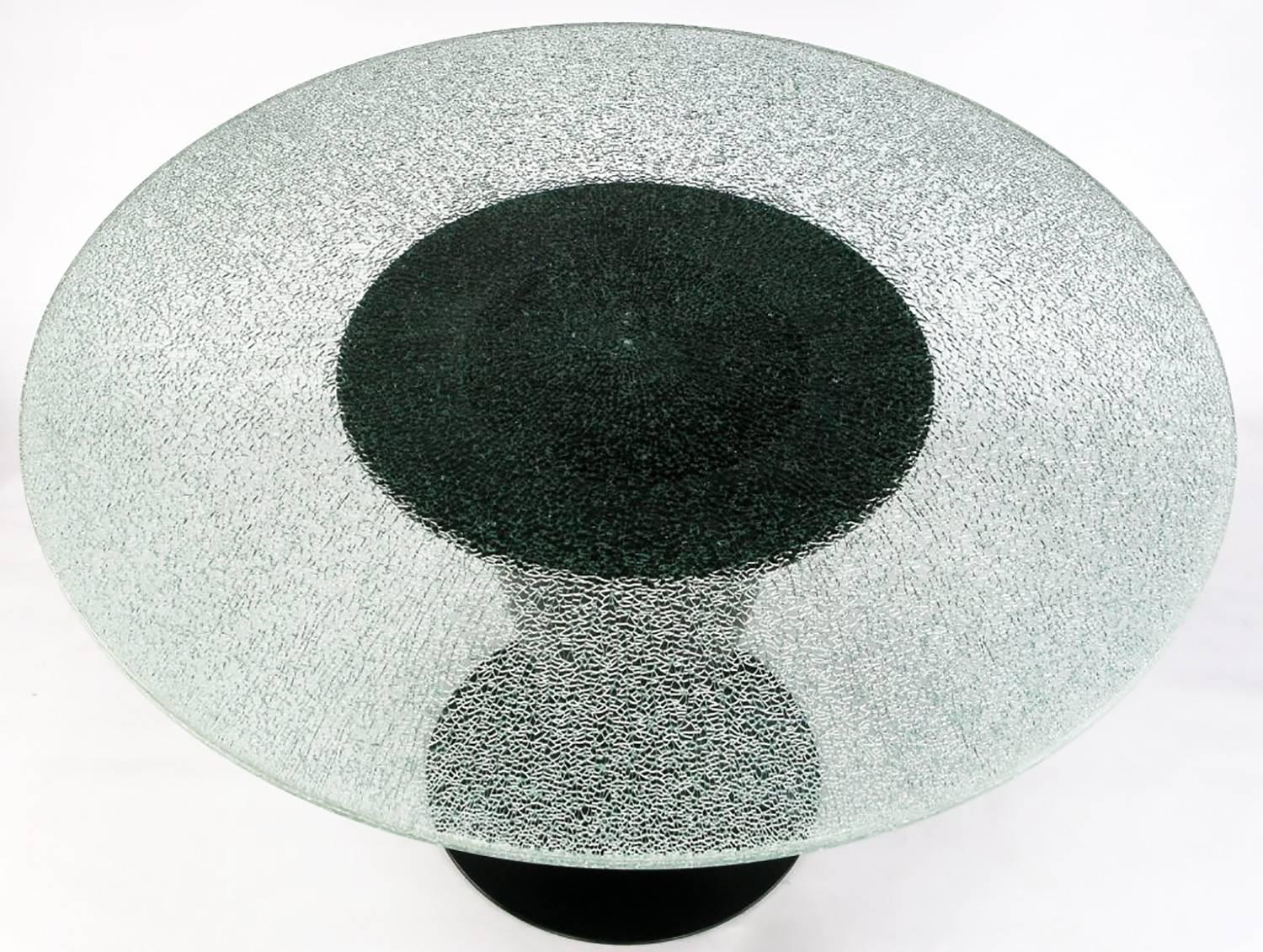 Fin du 20e siècle Table de salle à manger conique en acier et verre Joe D'Urso pour Bieffeplast en vente