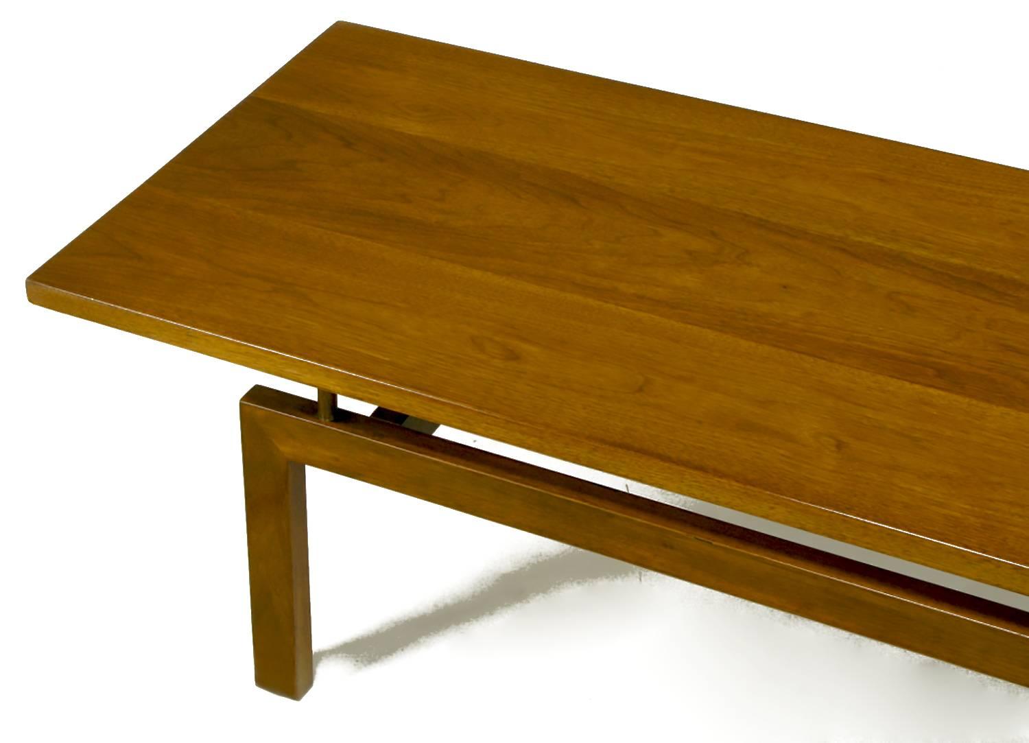 Outstanding Floating Top Walnut Coffee Table In Excellent Condition For Sale In Chicago, IL