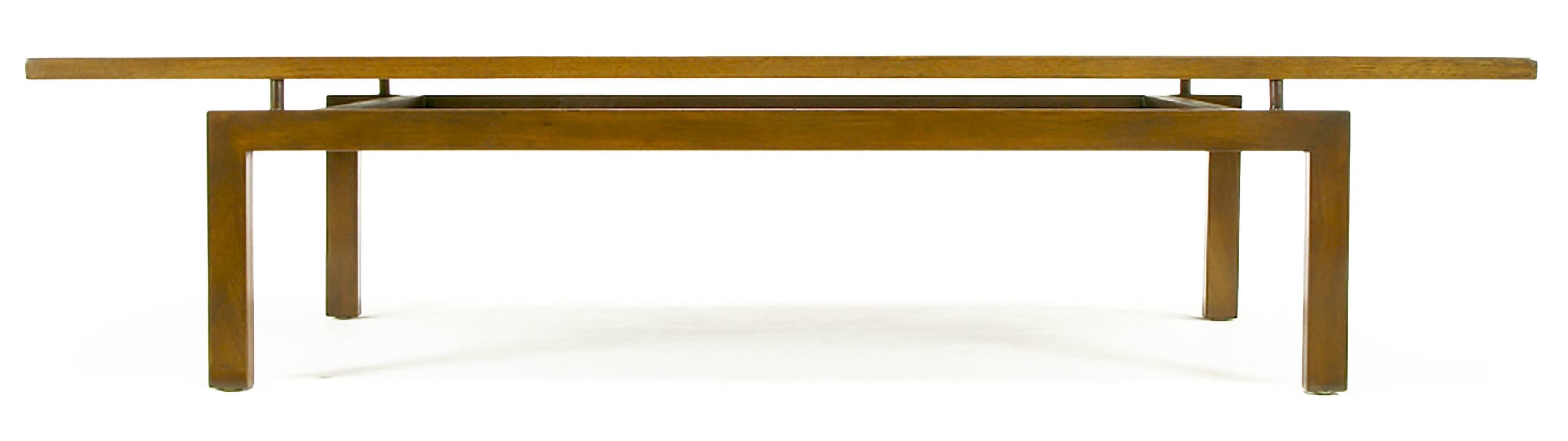 Mid-20th Century Outstanding Floating Top Walnut Coffee Table For Sale