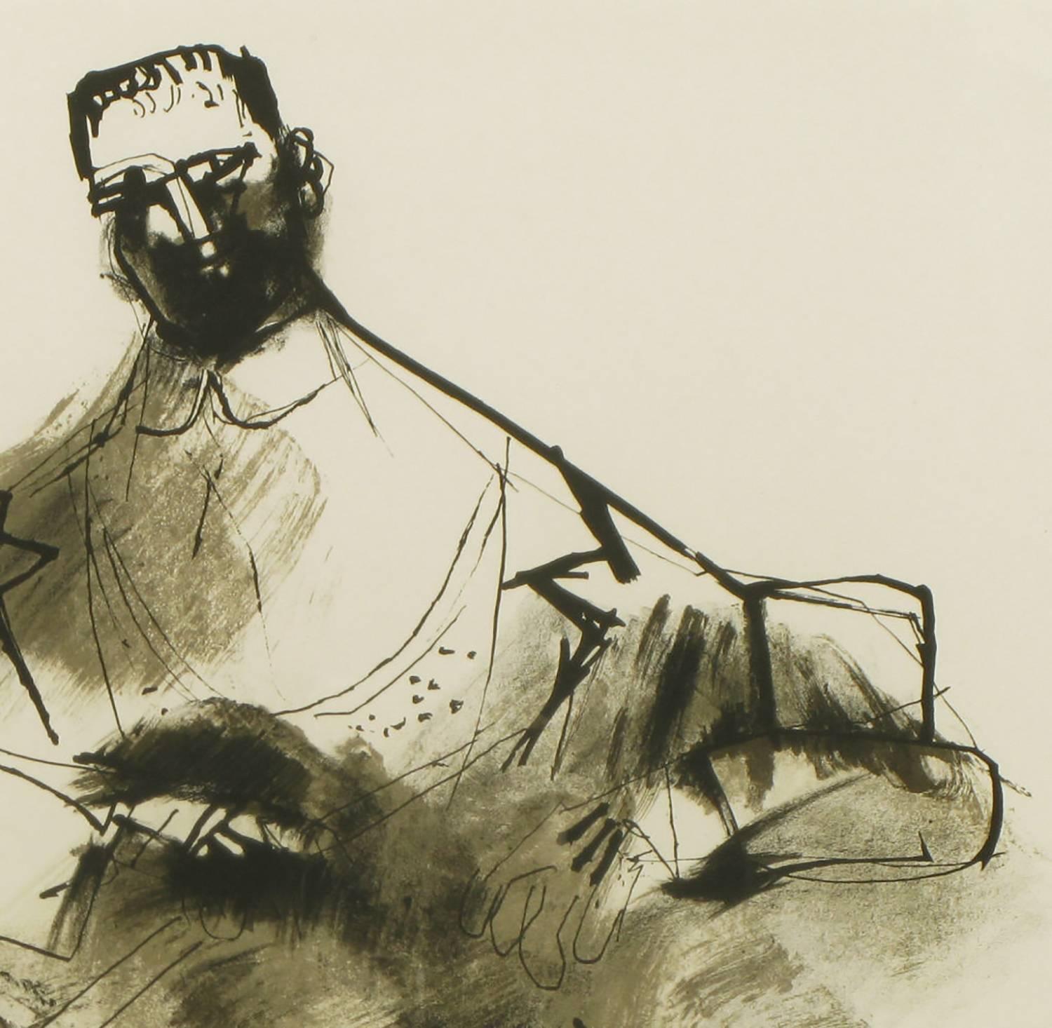 Abraham Rattner (1893-1978) Impresión firmada en blanco y negro de edición limitada Estadounidense en venta