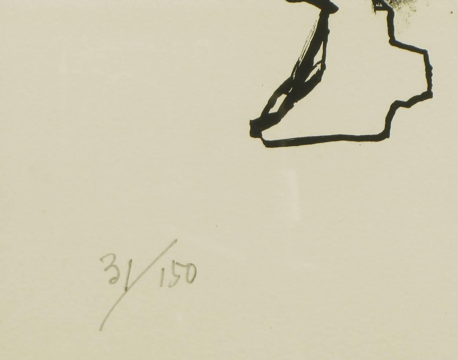 Abraham Rattner (1893-1978) Impresión firmada en blanco y negro de edición limitada Vidrio en venta