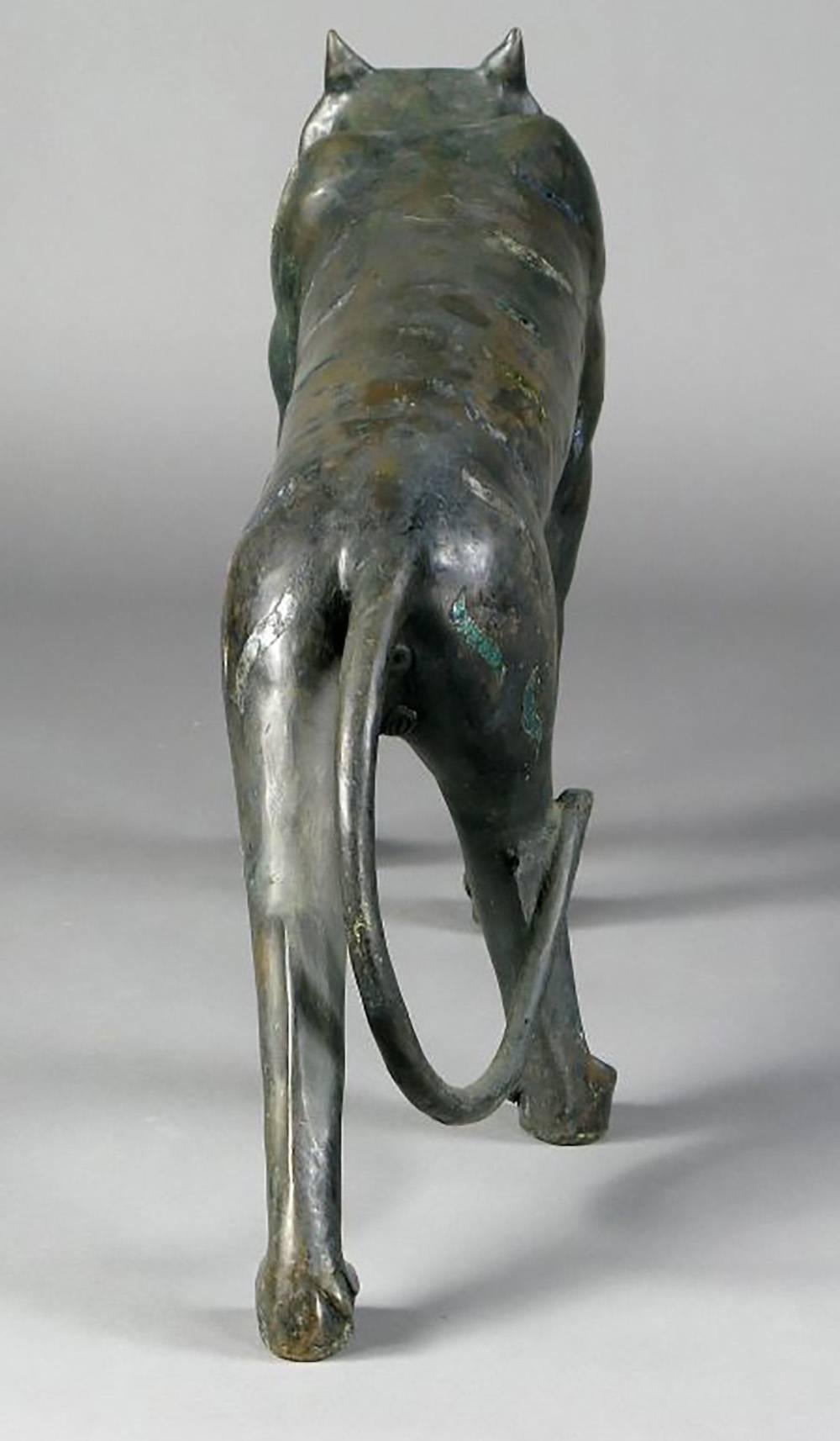 Coppia di sculture di gatti della giungla in bronzo a grandezza naturale di Phyllis Morris in vendita 2