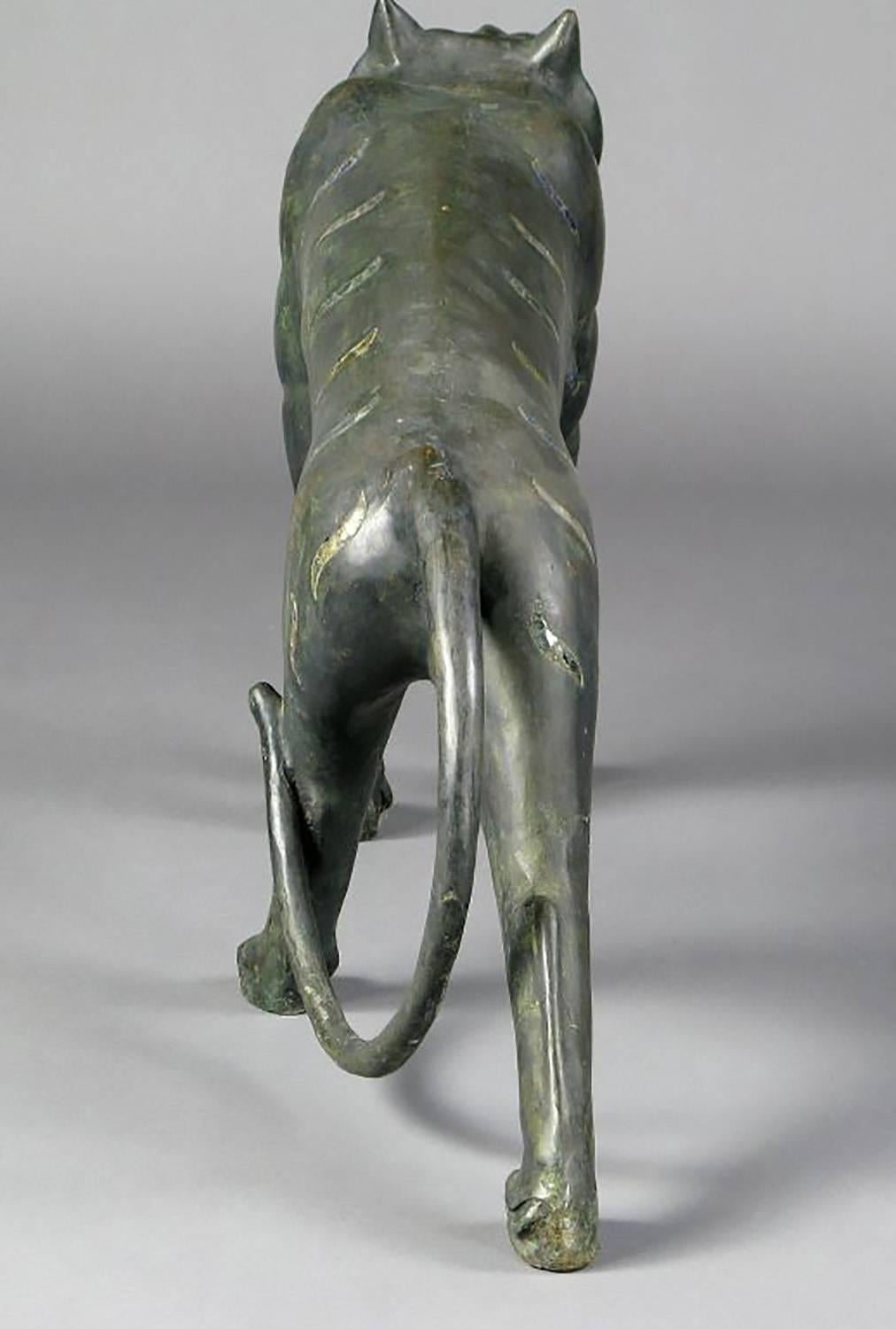 Coppia di sculture di gatti della giungla in bronzo a grandezza naturale di Phyllis Morris in vendita 1