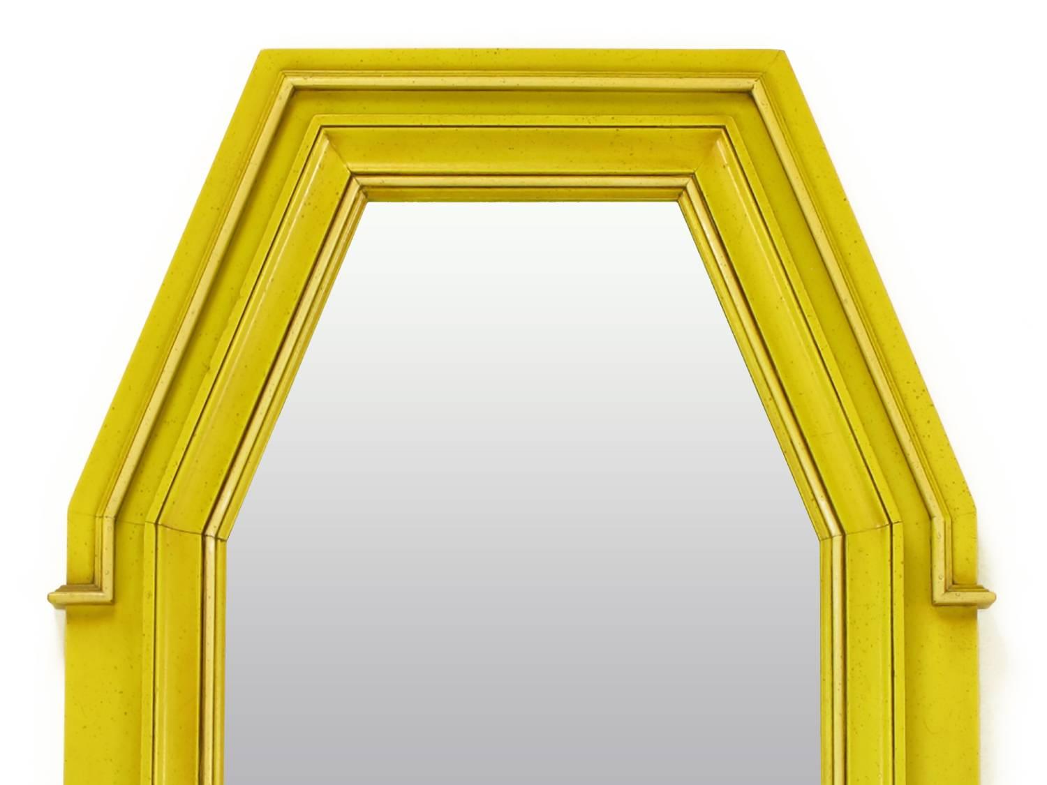 Empire Style Console and Mirror in Glazed Yellow Lacquer 4