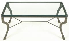 Hand-Wrought Iron Stylized Hoof Foot Coffee Table in Gunmetal Grey Finish