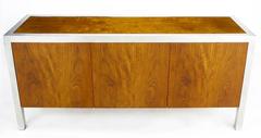 Meuble de rangement en bois de koa et acier poli Pace Collection