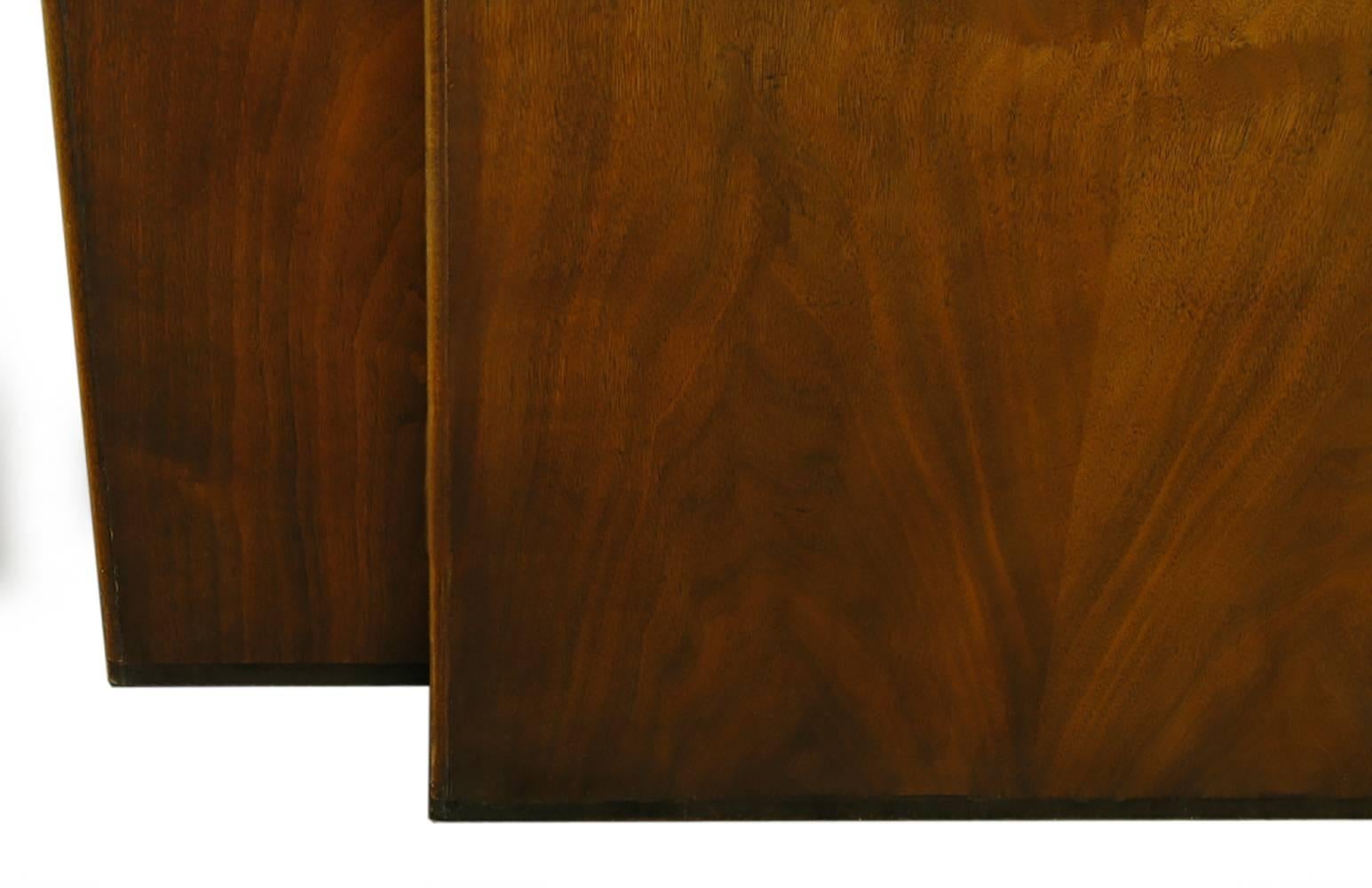 Pair of Baker Dark Cherry Triangular Nesting Tables 4