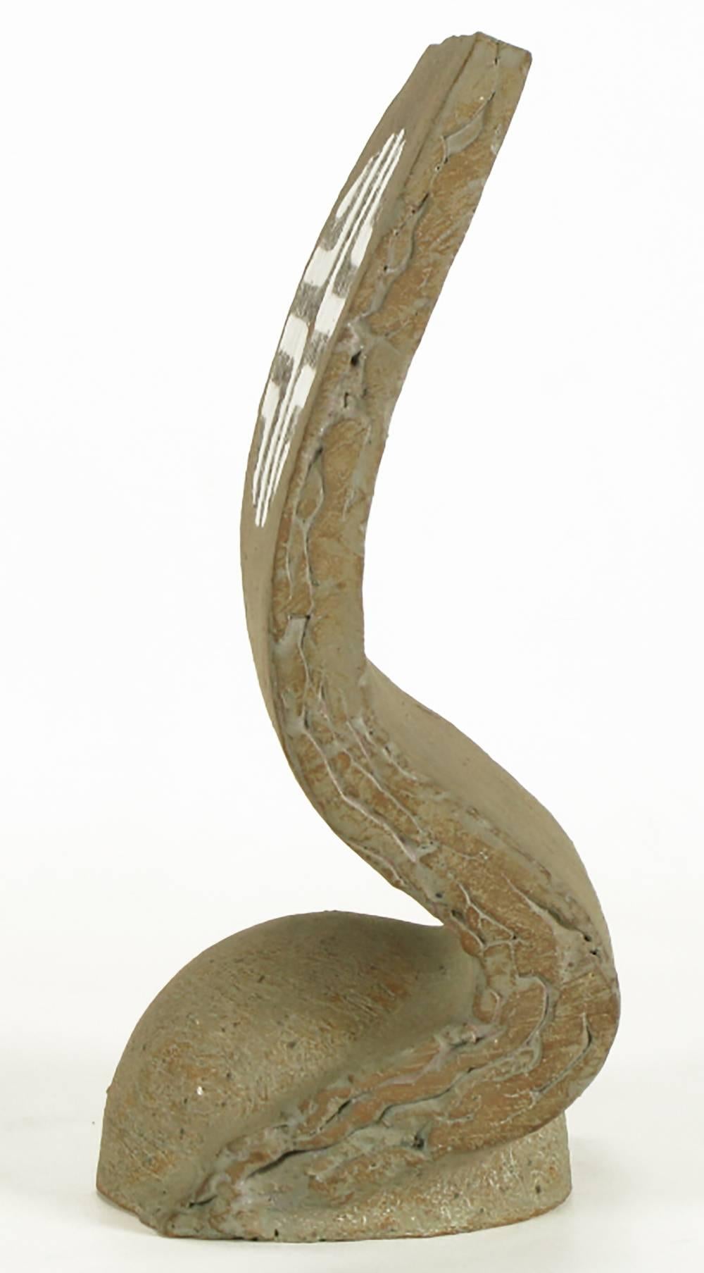 Glazed Tomiya Matsuda Sinuous Modern Ceramic Sculpture For Sale