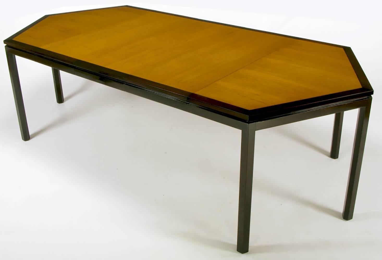 Mid-20th Century Rare Edward Wormley Hexagonal Mahogany and Tawi Dining Table