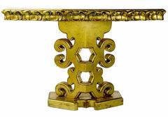 Italian Gilt Console Table with Églomisé Glass Top